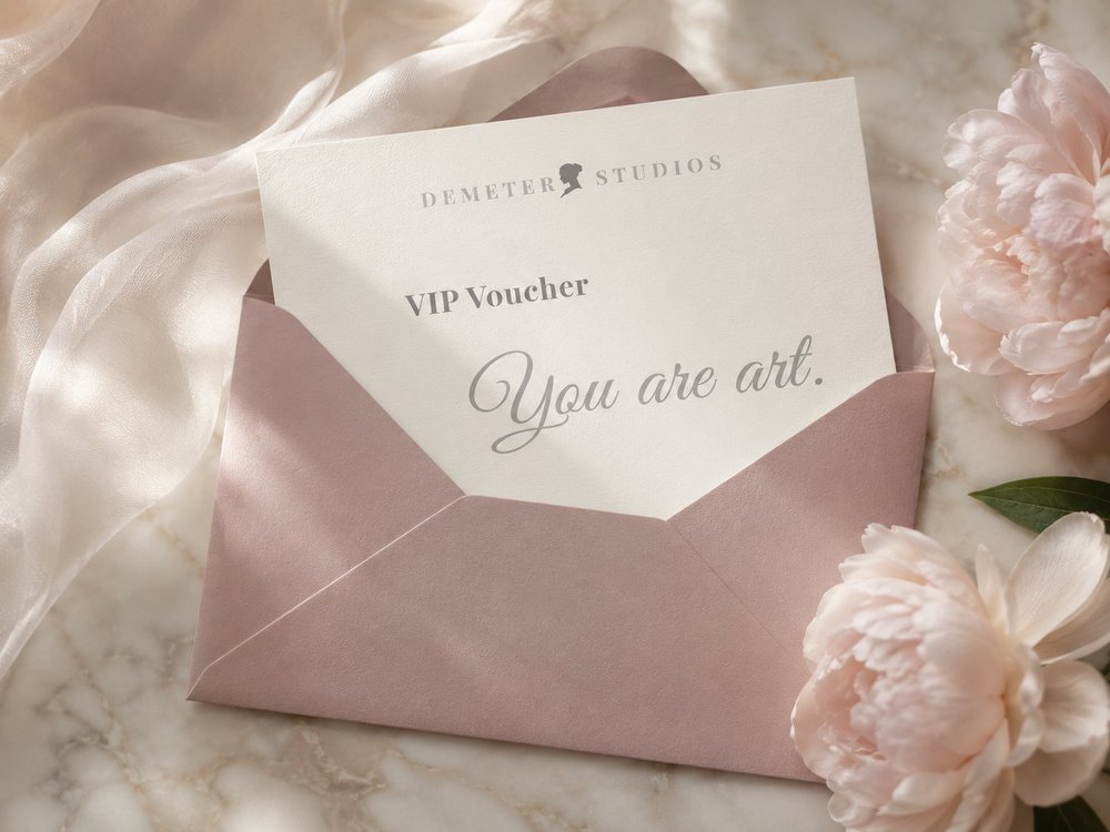 Voucher Maternity — plic roz cu cartonaș Demeter Studios